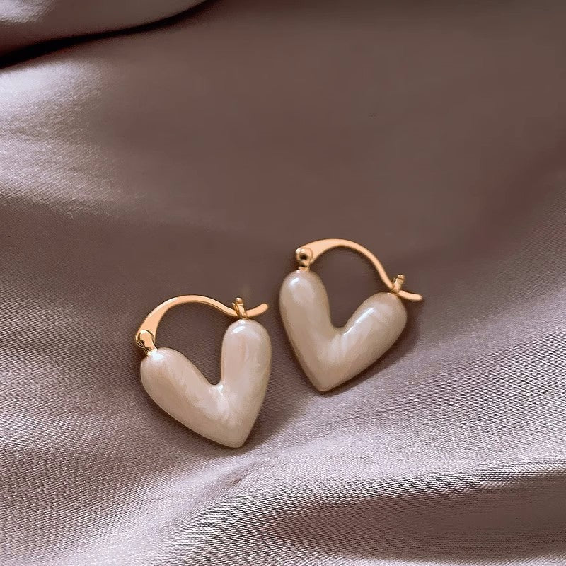 Red Drip Heart Hoop Earrings - Image 2