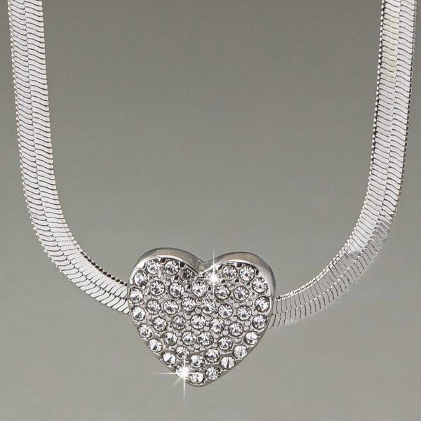 Rhinestone Heart Necklace - Image 6