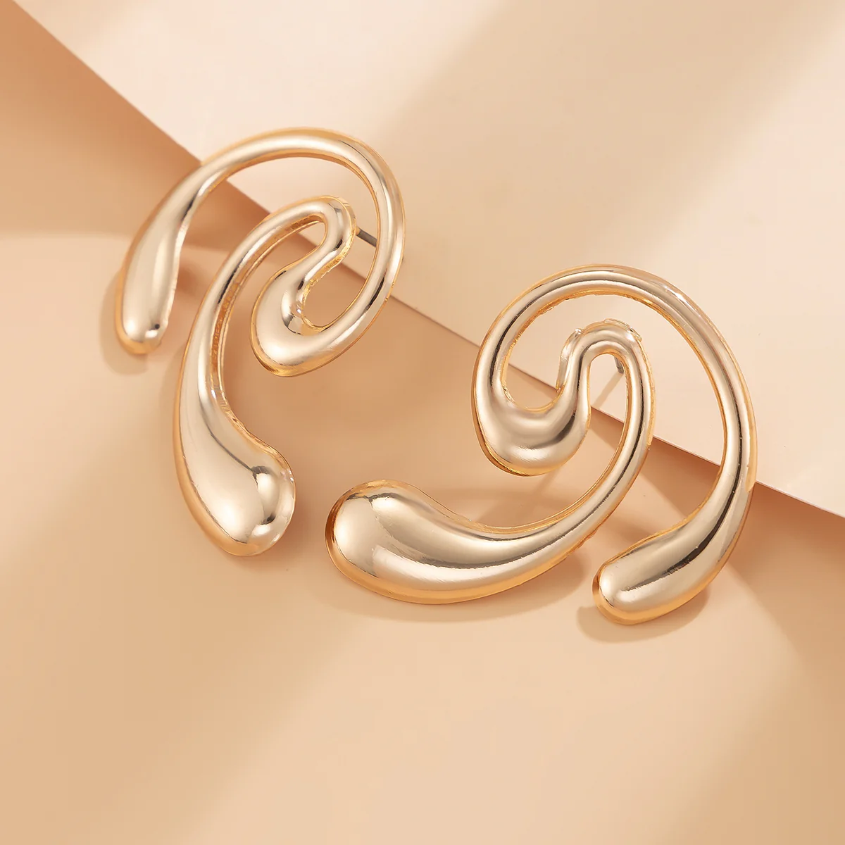 Flowform Gold Statement Earrings - Image 3