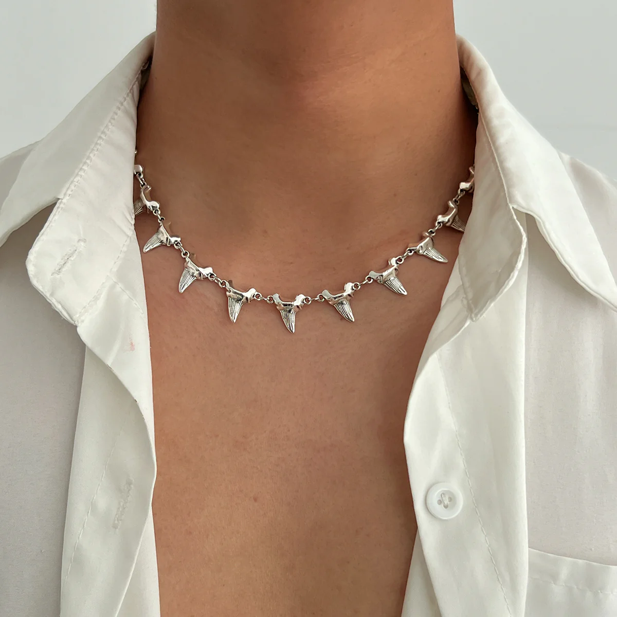 Rivet Spike Punk Choker Necklace - Image 2