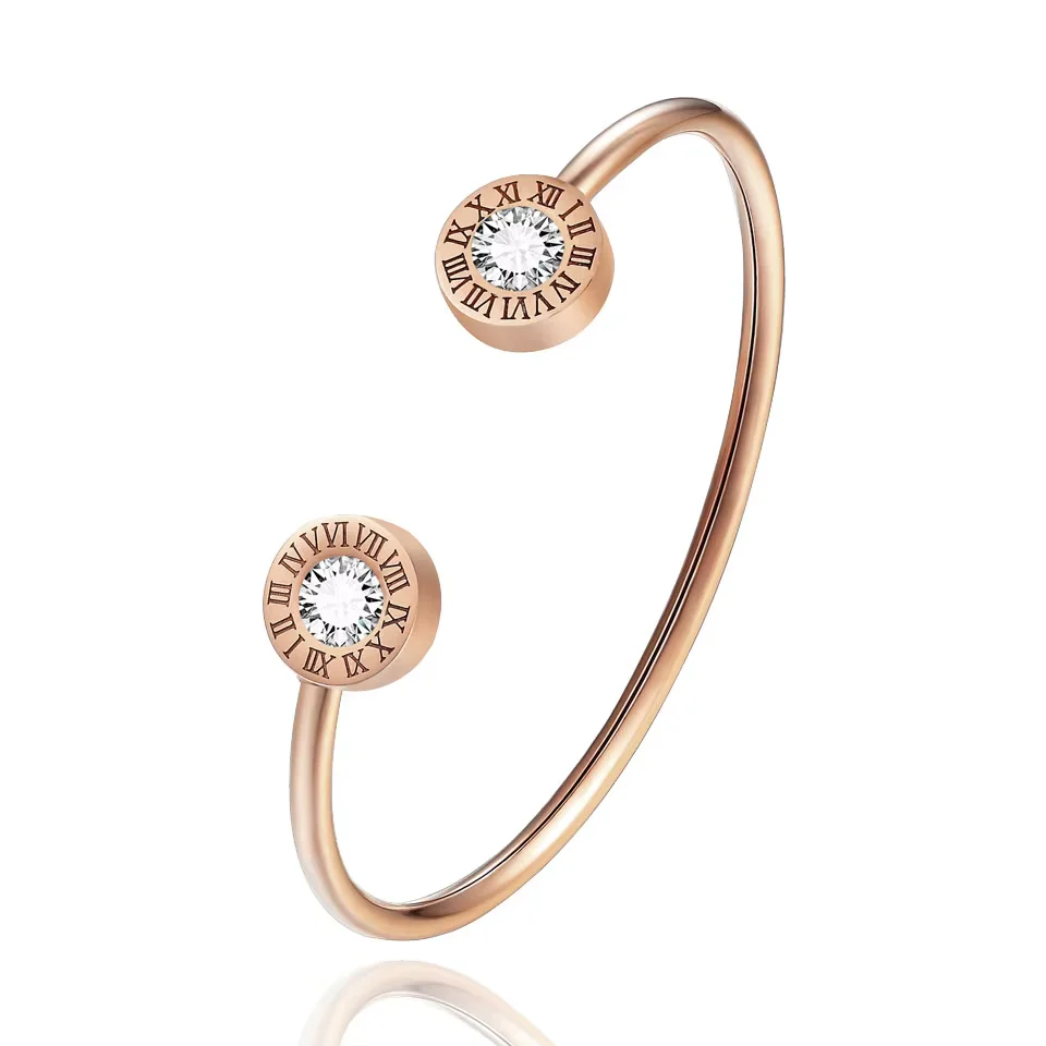 Roman Numeral Open Cuff Bracelet - Image 3