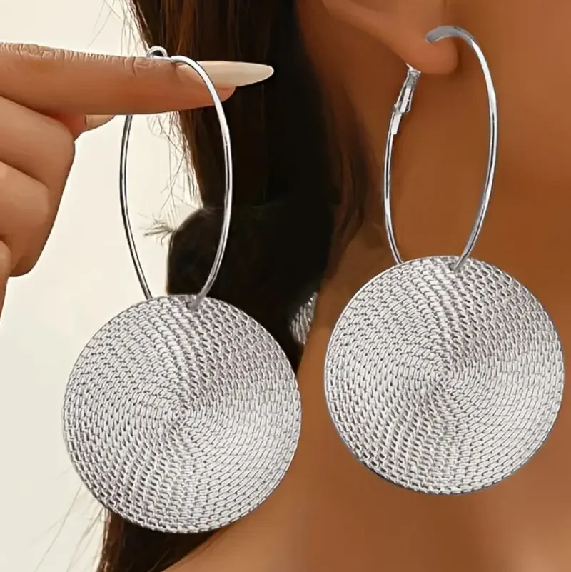 Round Circle Hoop Earrings - Image 2
