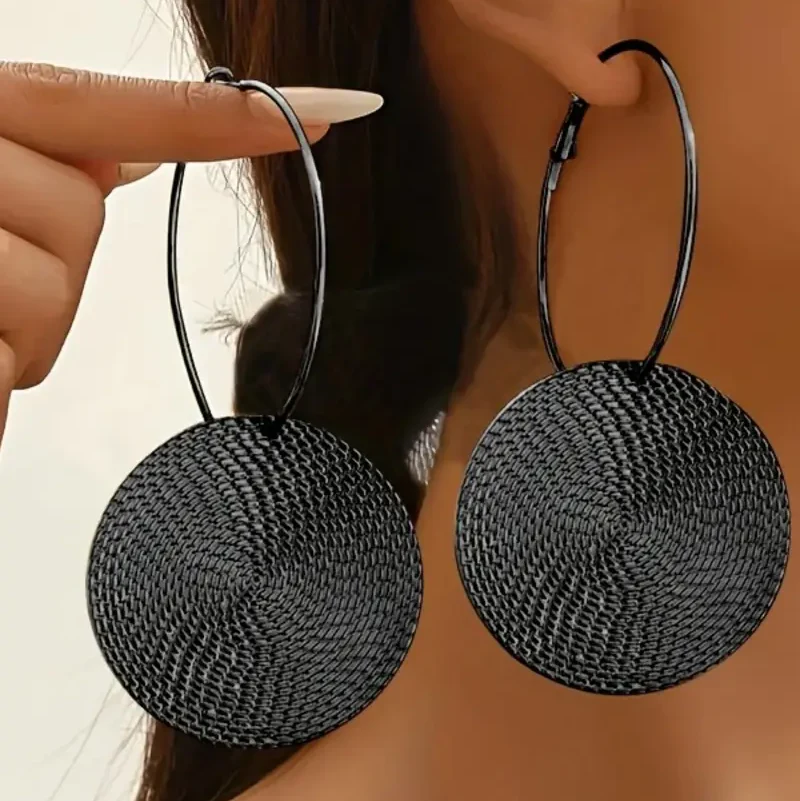 Round Circle Hoop Earrings - Image 3