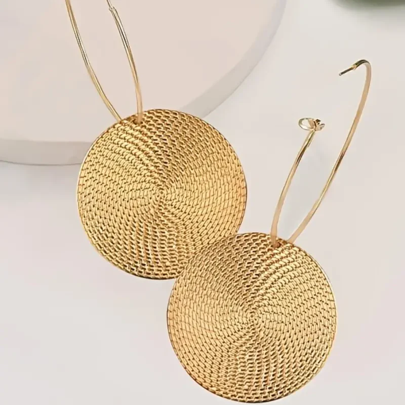 Round Circle Hoop Earrings - Image 4