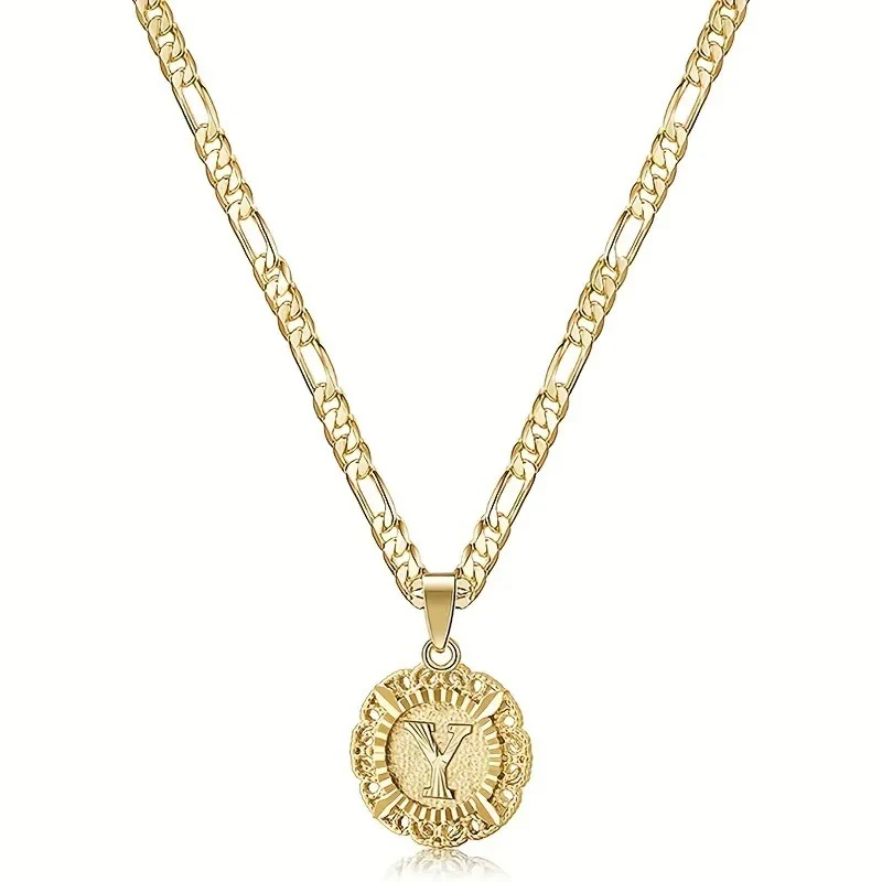 Round Letter Initial Necklace - Image 17