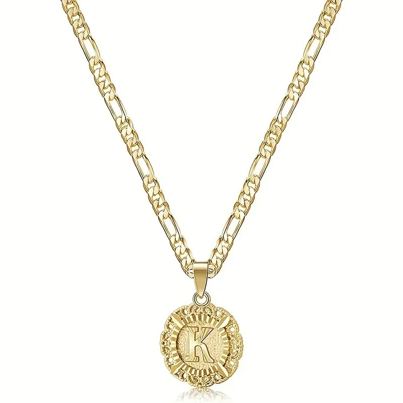 Round Letter Initial Necklace - Image 24