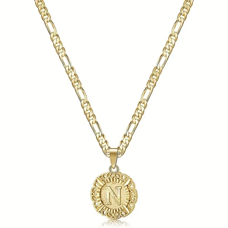 Round Letter Initial Necklace - Image 4
