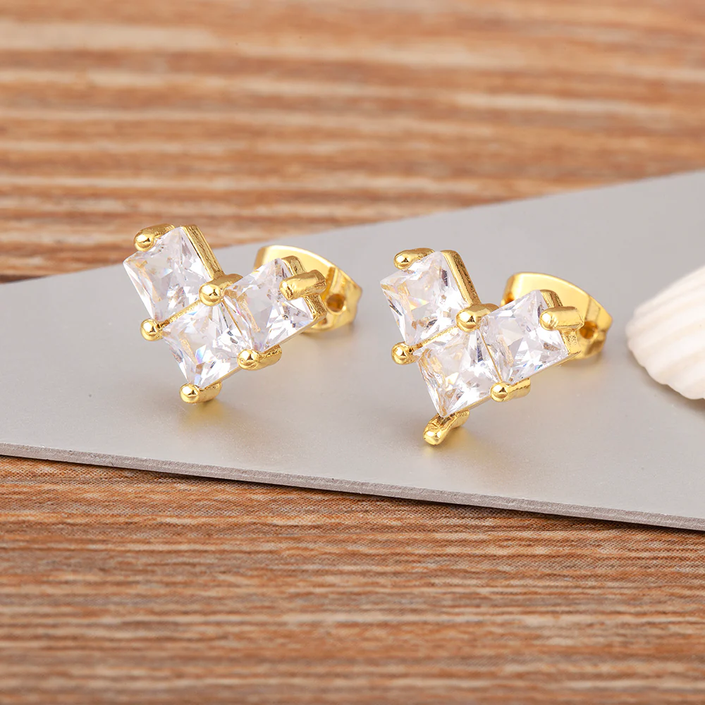Ruby Quad Diamond Stud Earring - Image 3