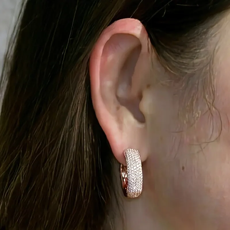 Shiny Cubic Zirconia Earrings - Image 2