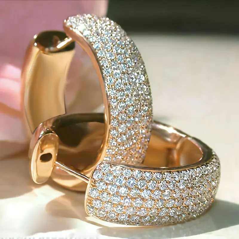 Shiny Cubic Zirconia Earrings - Image 3