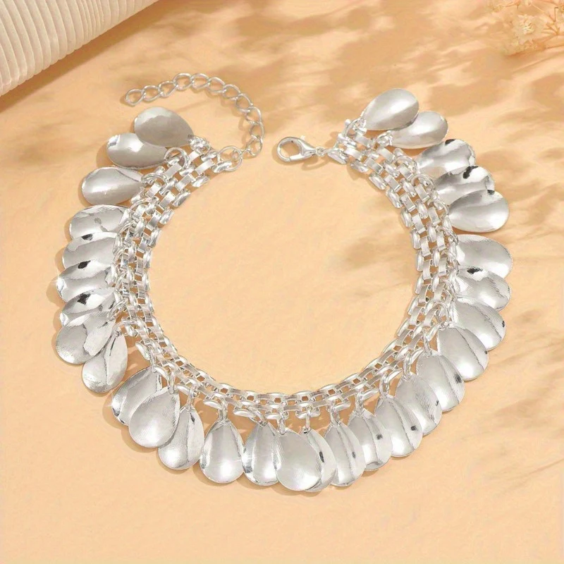 Silver Shoreline Charm Anklet - Image 2