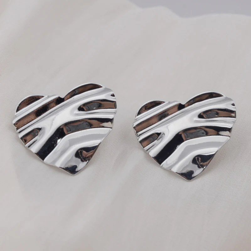 Simple Heart Stud Earrings - Image 2