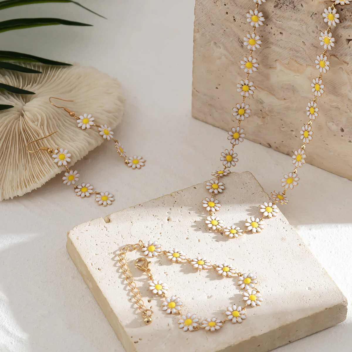 Small Flower Choker Jewelry Set - Image 2