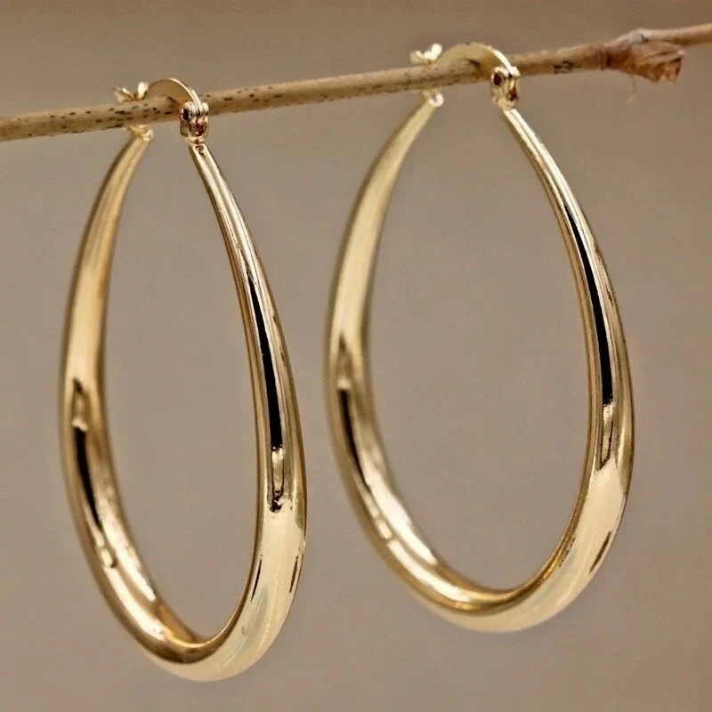 Smooth Hoop Earrings - Image 3