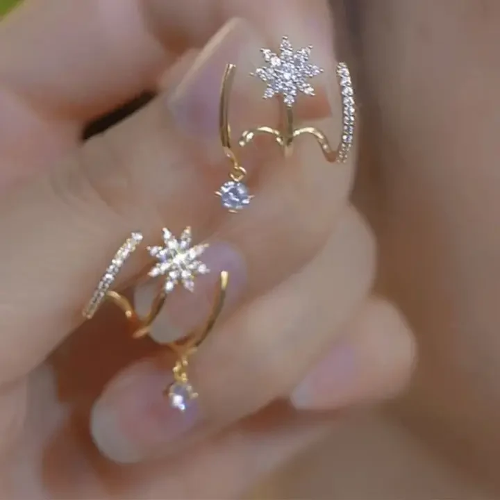 Sparkling Pave Star Earrings - Image 2