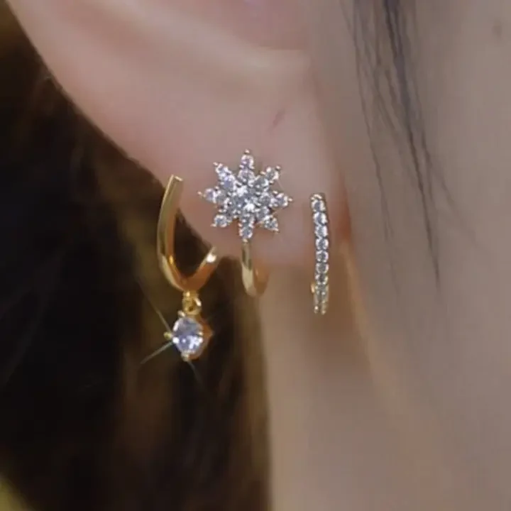 Sparkling Pave Star Earrings - Image 3