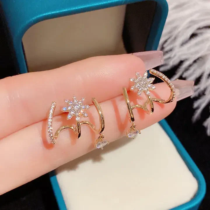 Sparkling Pave Star Earrings - Image 6