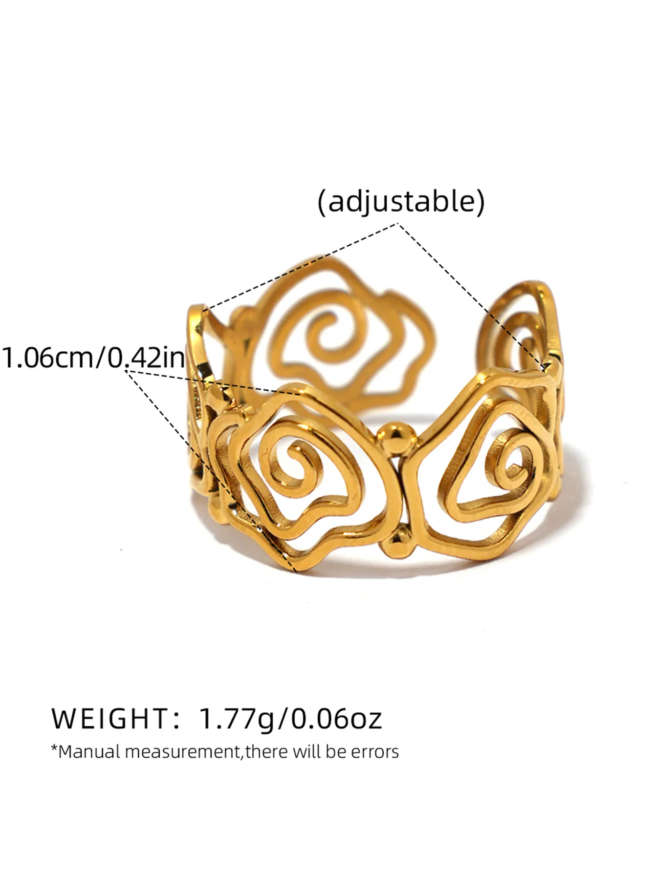 Spiral Adjustable Open Ring - Image 2
