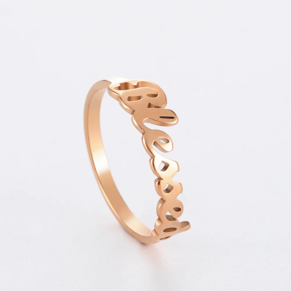 Stainless Steel “Blessed” Ring - Image 4