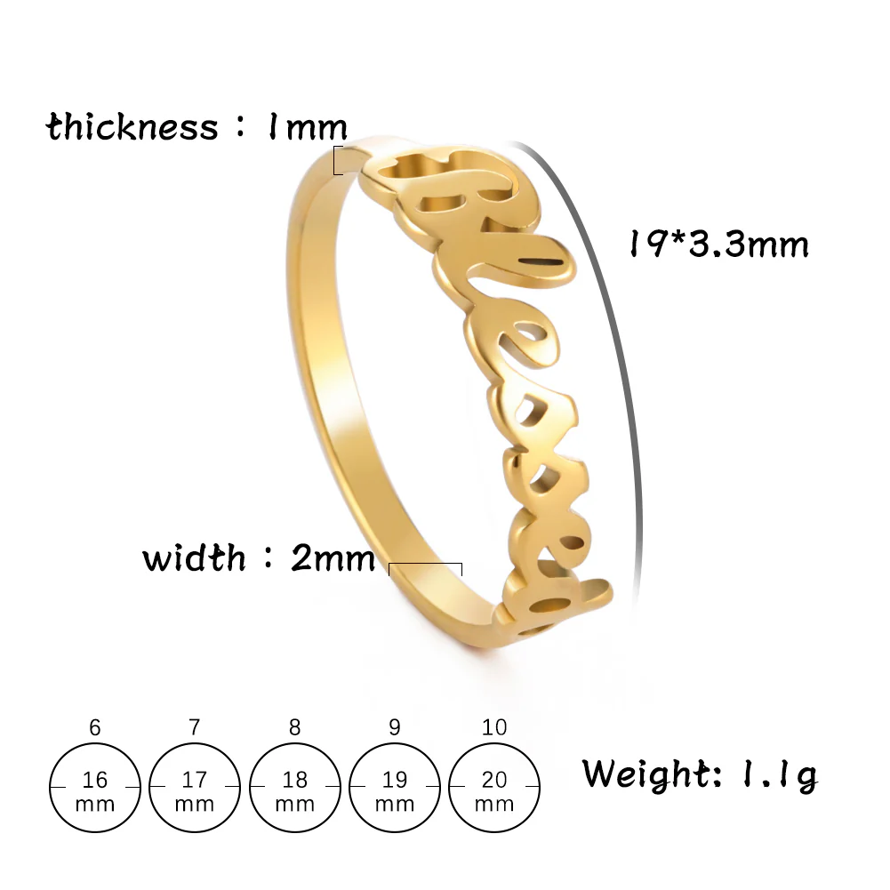 Stainless Steel “Blessed” Ring - Image 5