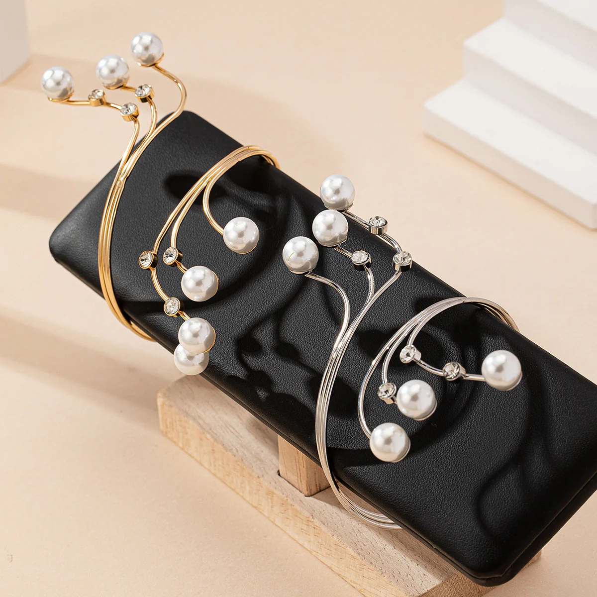 Statement Pearl Cuff Bracelet - Image 4