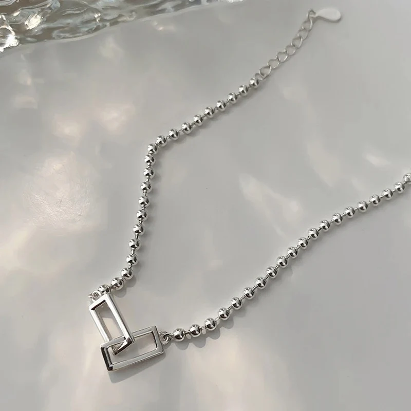 Sterling Silver Geometric Square Beads Bracelet - Image 4