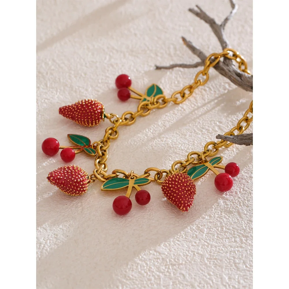 Strawberry Cherry Necklace - Image 3
