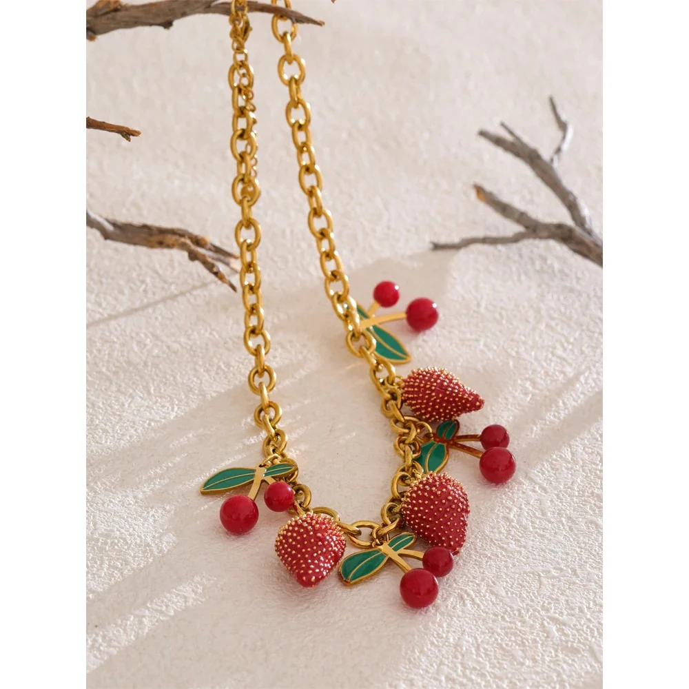 Strawberry Cherry Necklace - Image 4