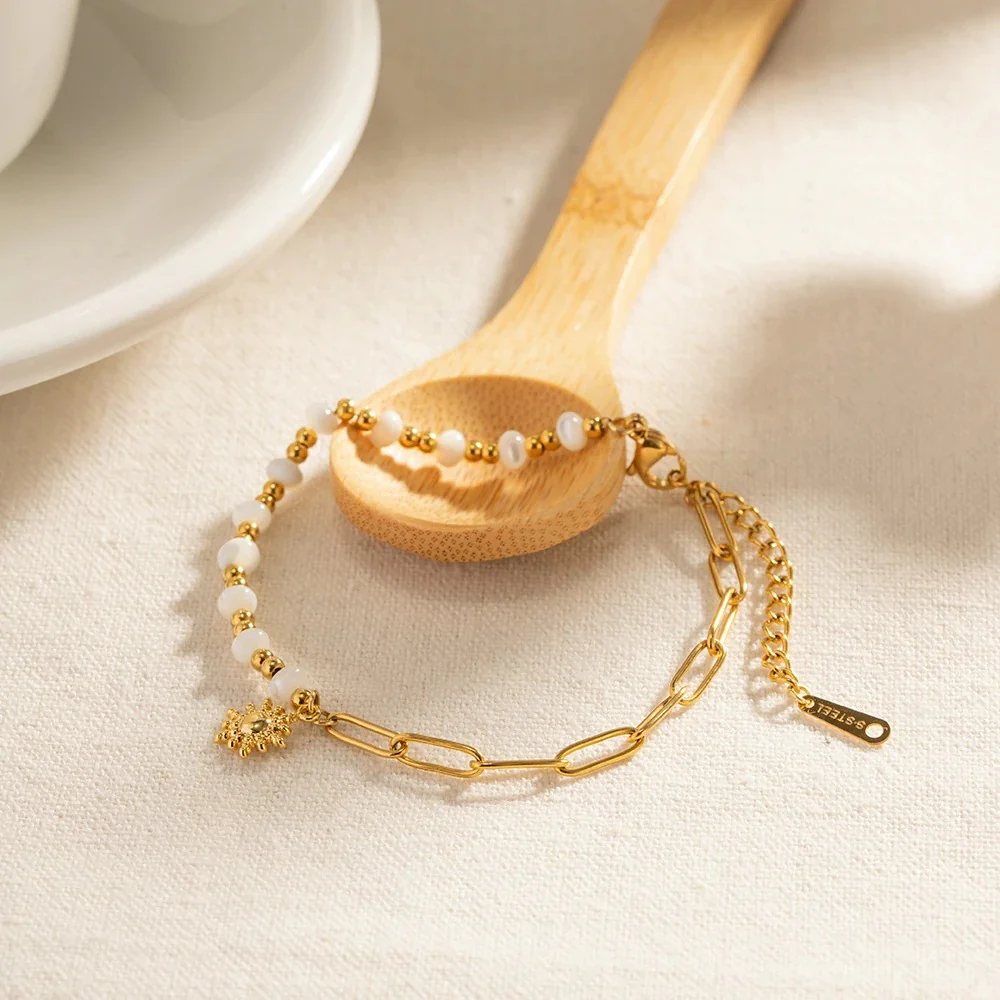 Sun Pearl Paperclip Bracelet - Image 4