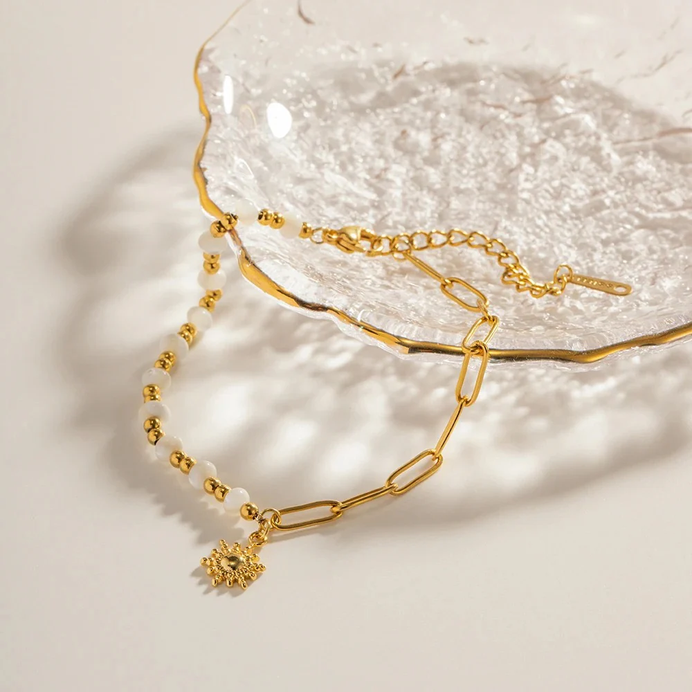 Sun Pearl Paperclip Bracelet - Image 6