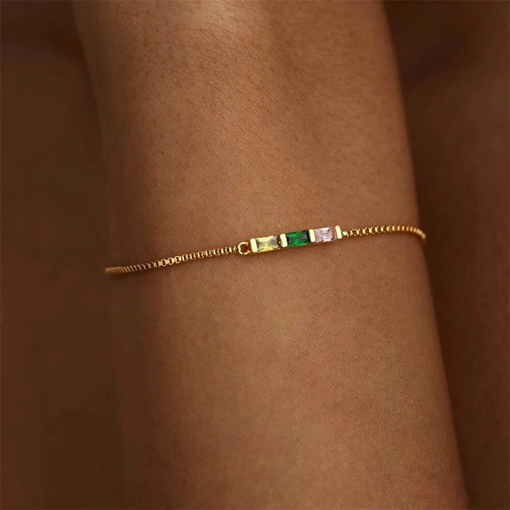 Thin Green Crystal Bracelet