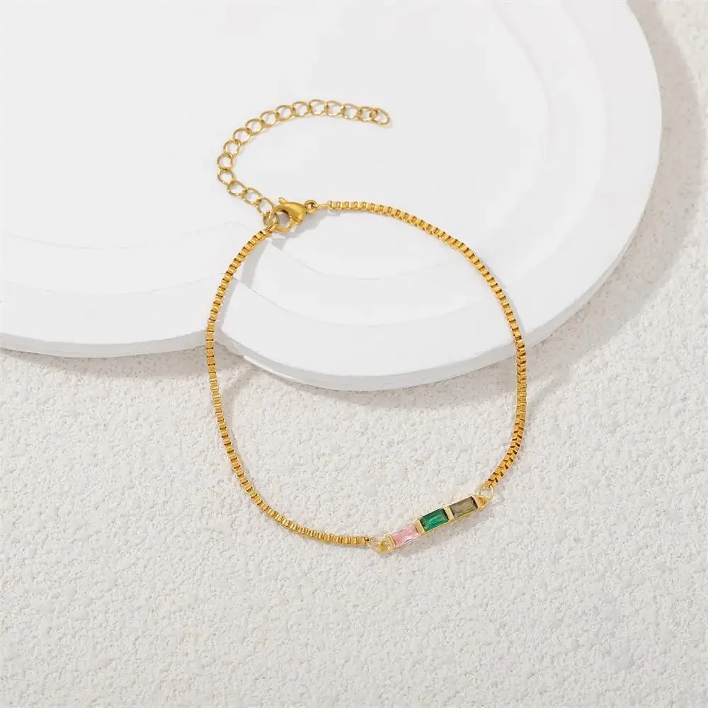 Thin Green Crystal Bracelet - Image 2