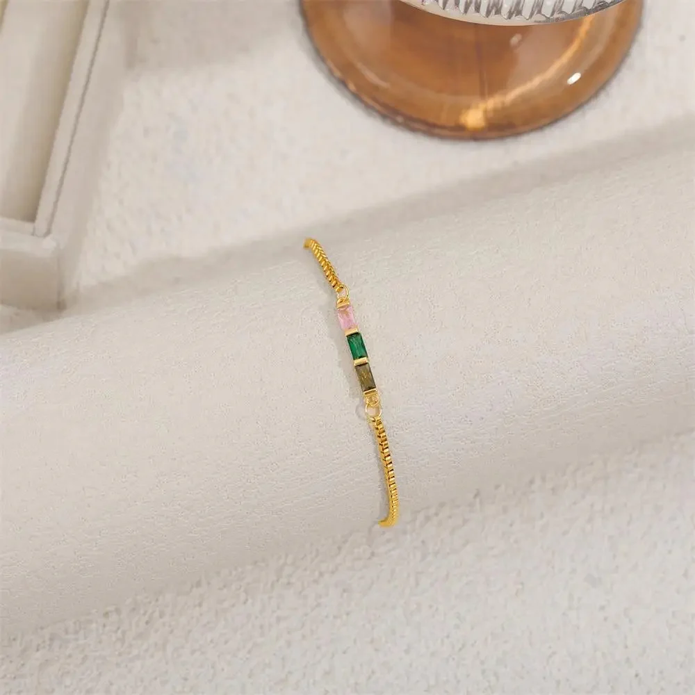 Thin Green Crystal Bracelet - Image 3