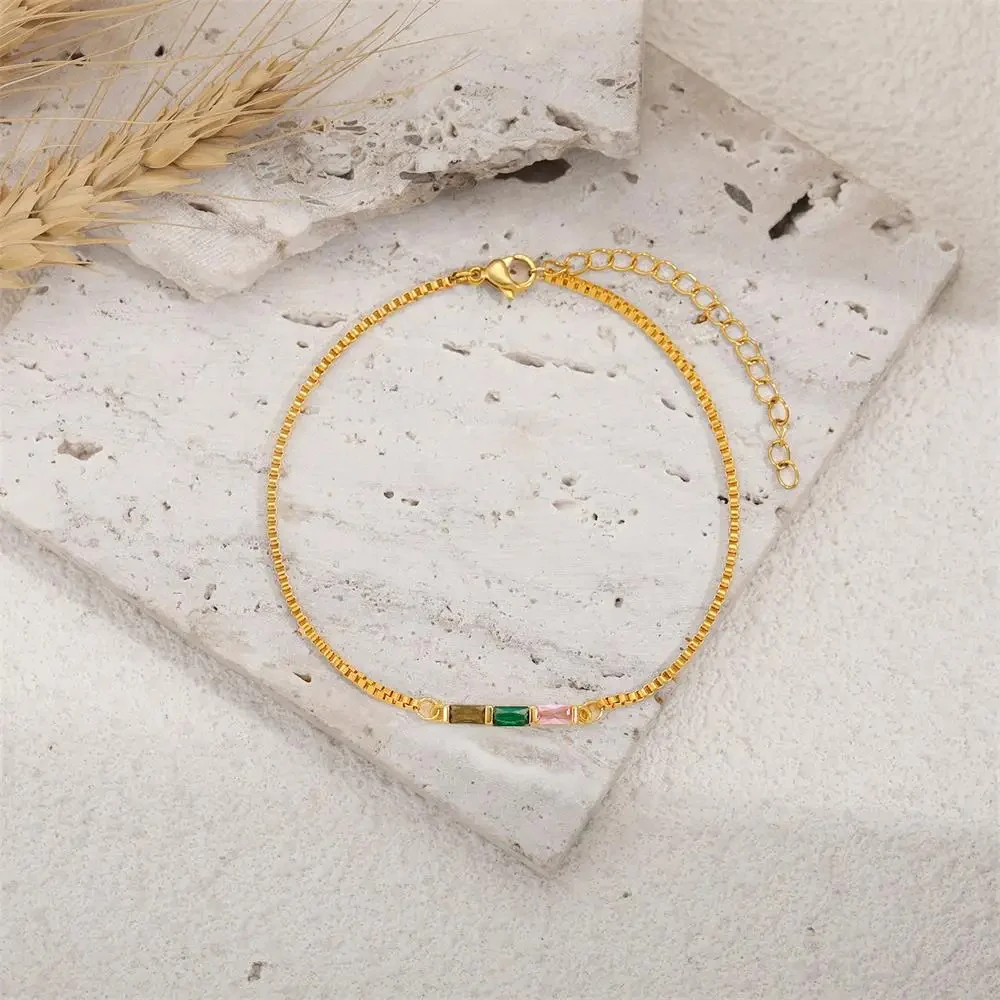 Thin Green Crystal Bracelet - Image 4