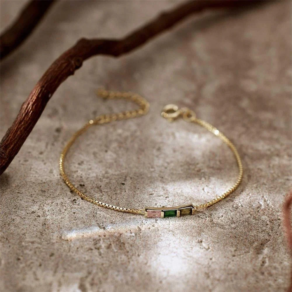 Thin Green Crystal Bracelet - Image 5