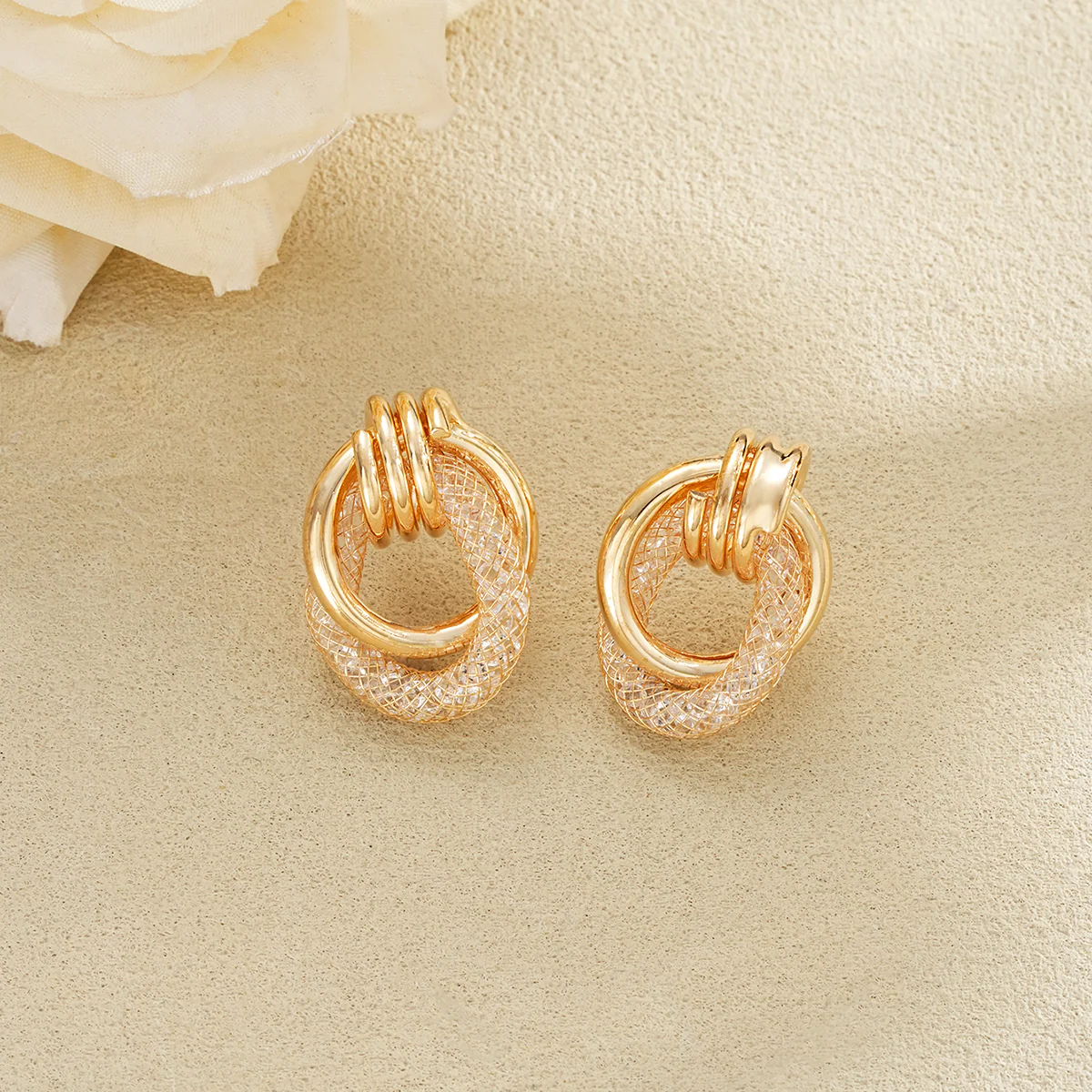 Textured Harmony Hoop Earrings - Image 2