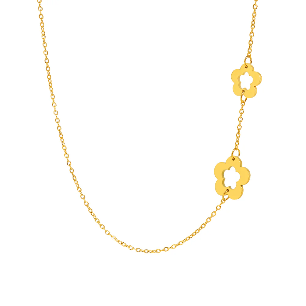 Tiny Flower Pendant Necklace - Image 4