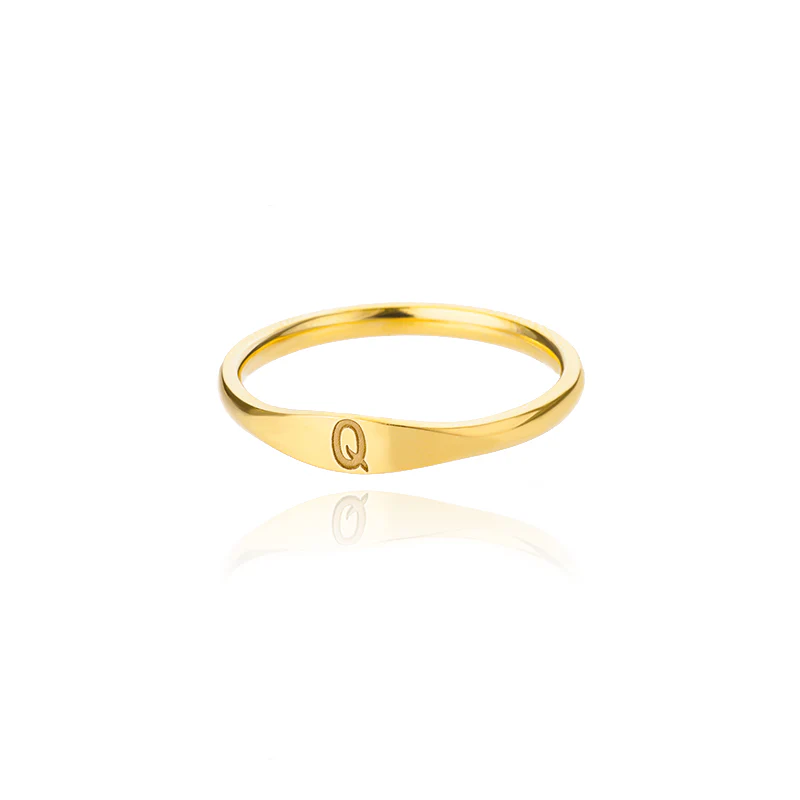 Tiny Initial Letter Ring - Image 11