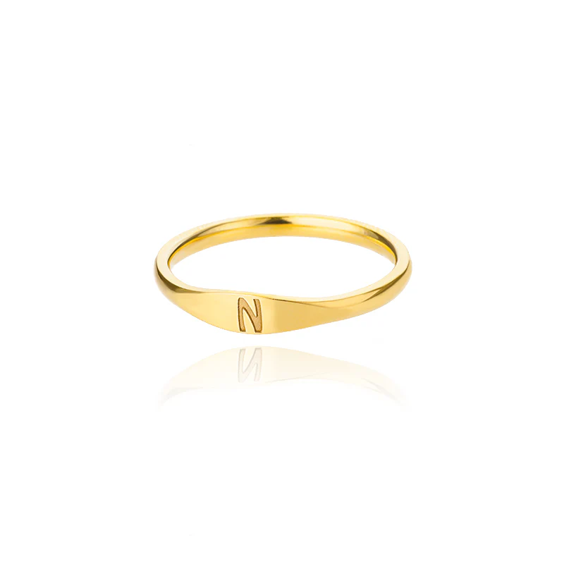 Tiny Initial Letter Ring - Image 14