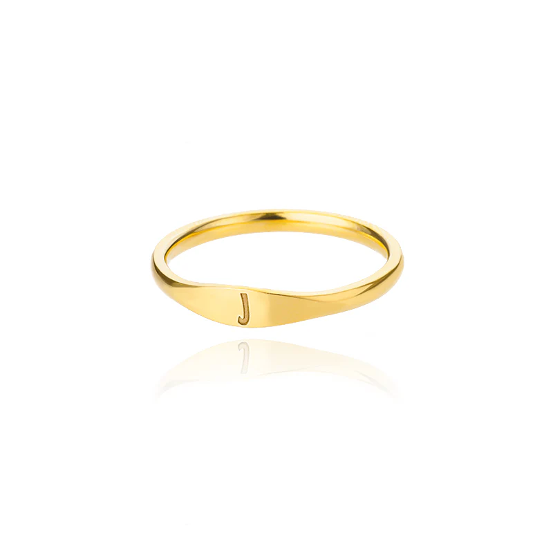 Tiny Initial Letter Ring - Image 17
