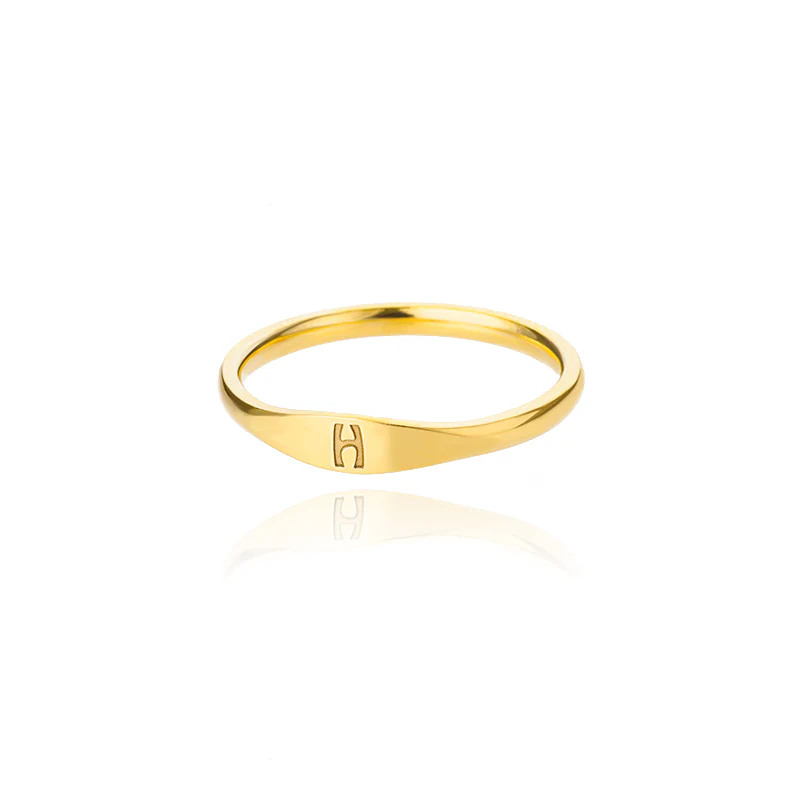 Tiny Initial Letter Ring - Image 19