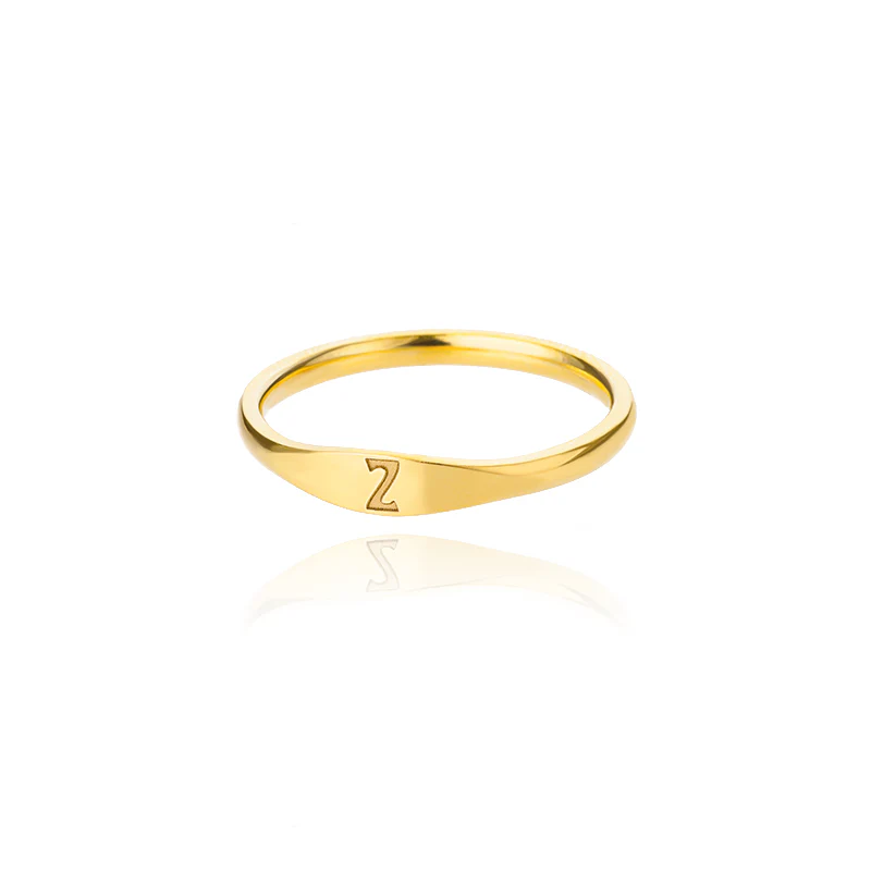 Tiny Initial Letter Ring - Image 2