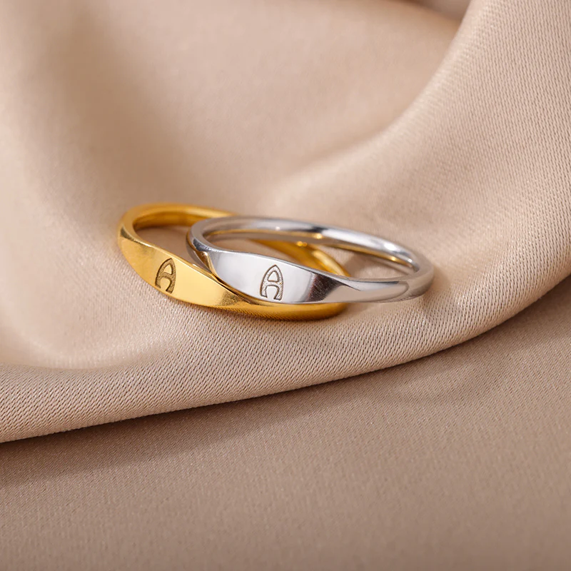 Tiny Initial Letter Ring - Image 28