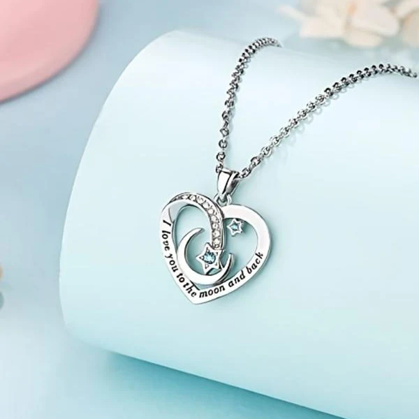 To My Daughter Star & Moon Necklace - Image 3