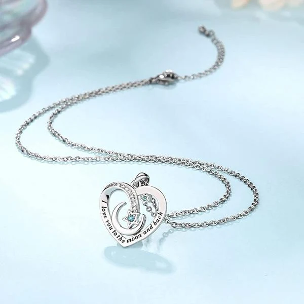 To My Daughter Star & Moon Necklace - Image 4