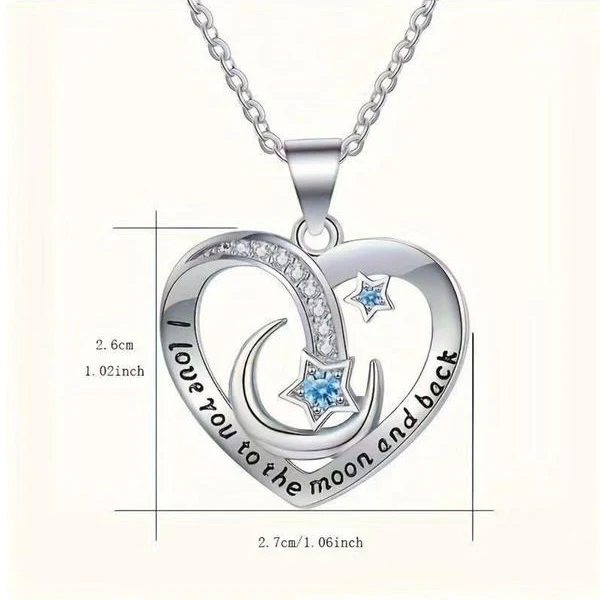 To My Daughter Star & Moon Necklace - Image 5