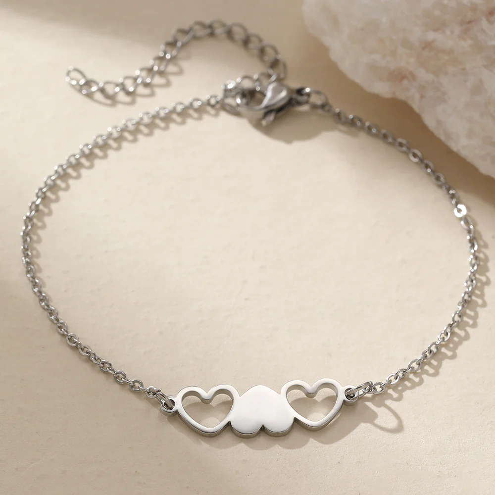 Triple Heart Link Bracelet - Image 2