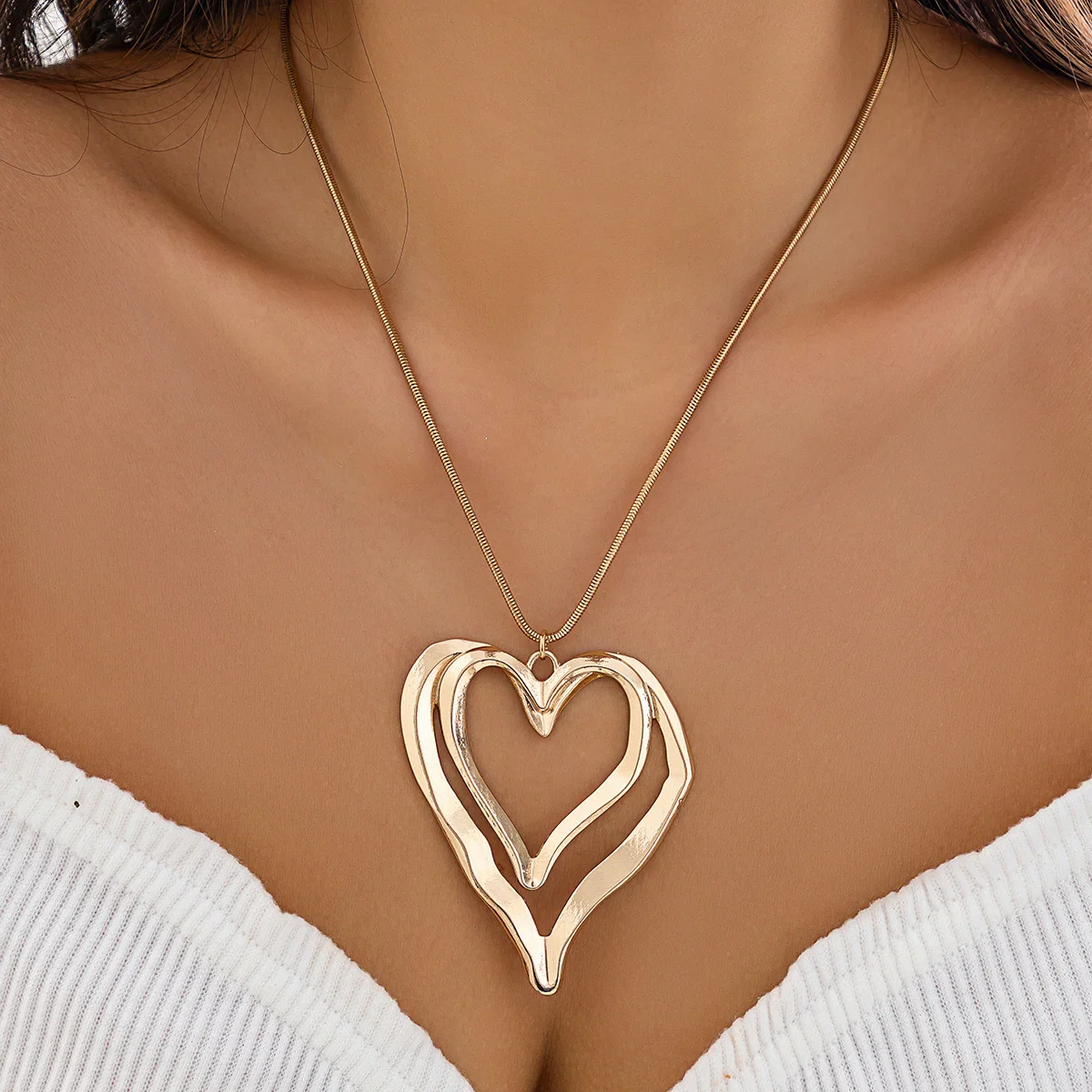 Twin Hollow Hearts Necklace - Image 4