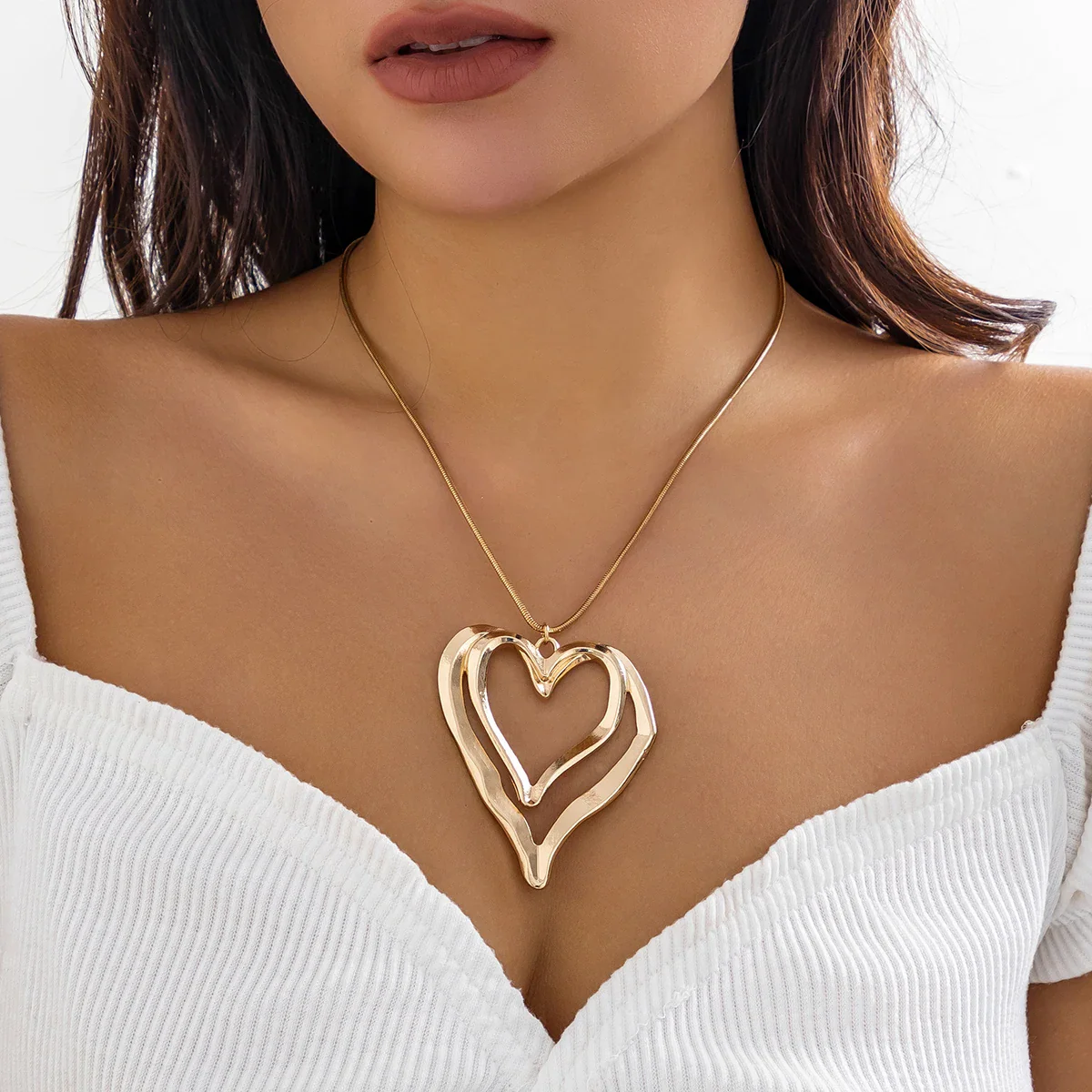 Twin Hollow Hearts Necklace - Image 5