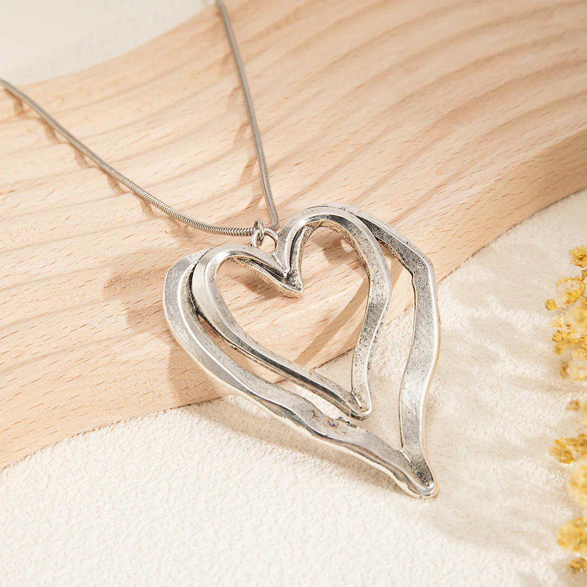 Twin Hollow Hearts Necklace - Image 6